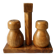 Salt and pepper shakers in olive wood and magnifying glass, 70s-80s
