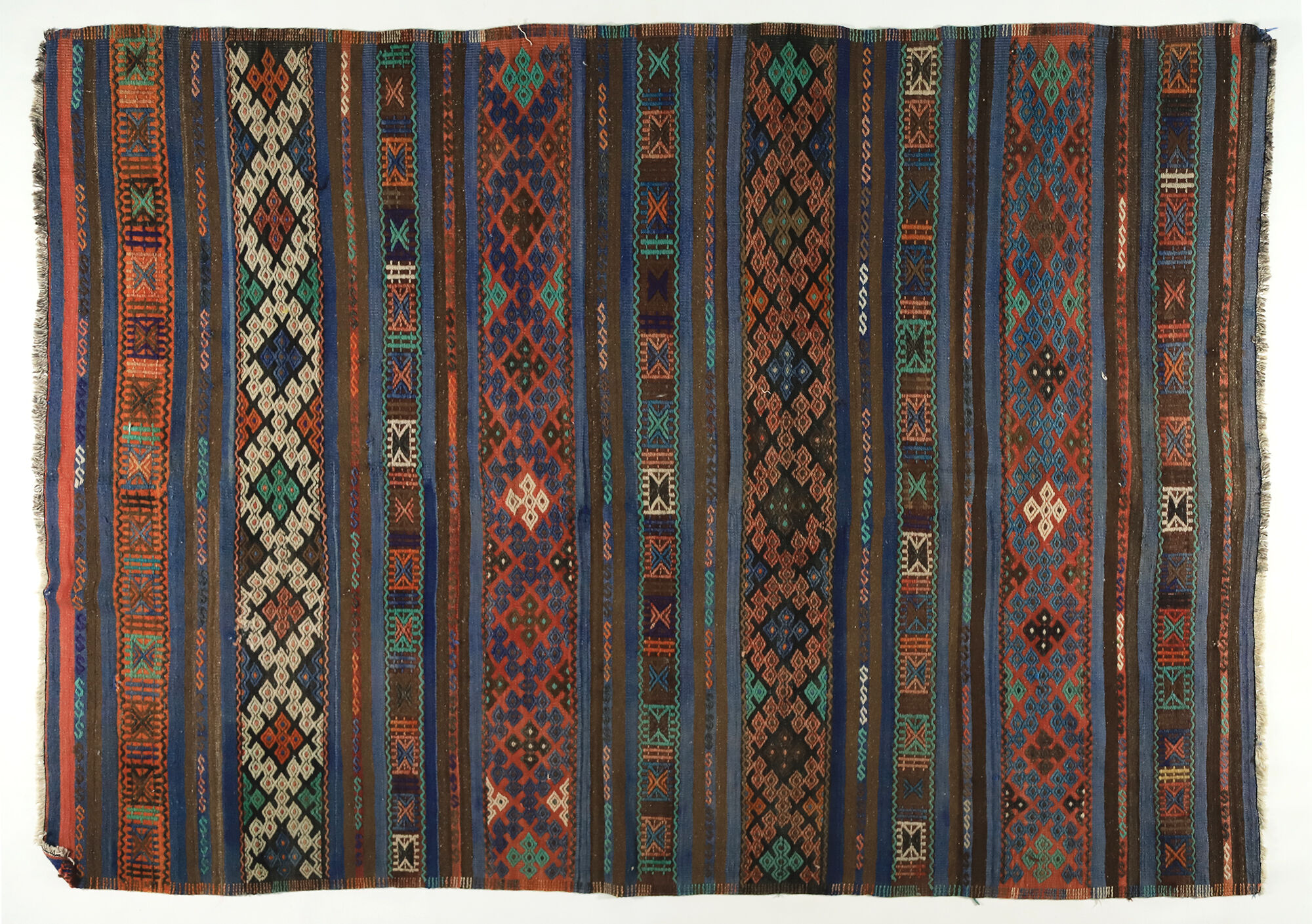 Anatolian handmade kilim rug 266 cm x 186 cm