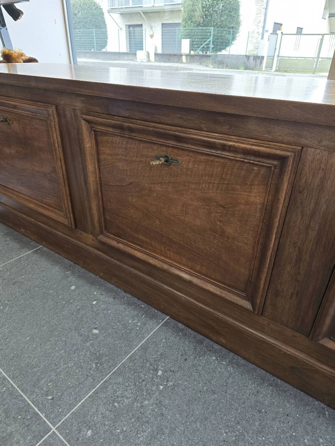 Large walnut cabinet for under the eaves