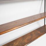 Wall shelf string 1960 3 solid wood tops black and brown