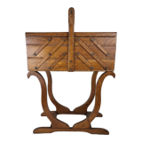 Worker on vintage wooden legs