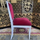 Suite of 6 louis XVI style chairs red velvet