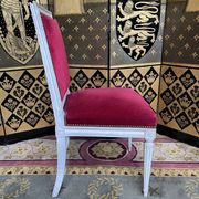 Suite of 6 louis XVI style chairs red velvet