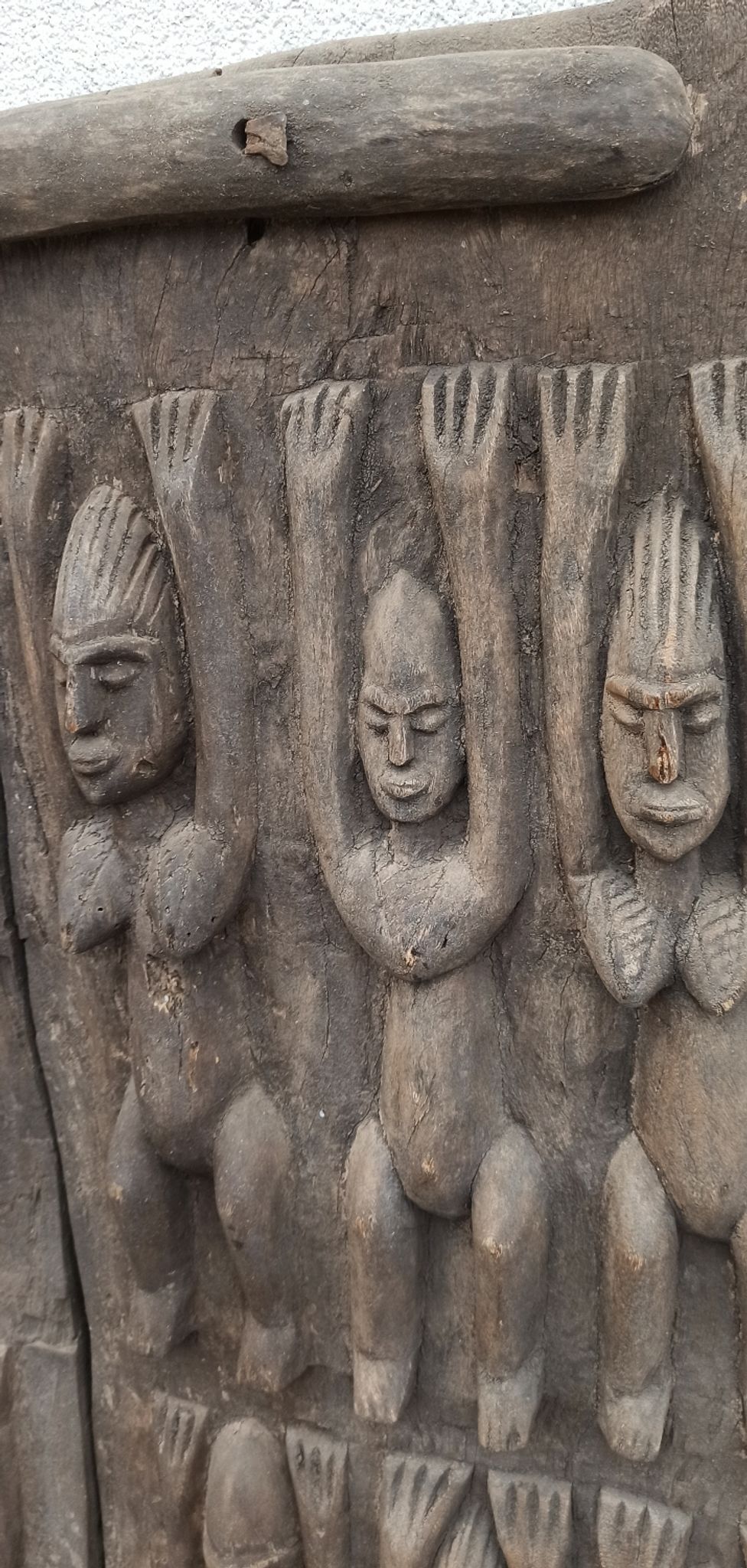 Old Dogon wooden gate of Mali