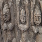 Old Dogon wooden gate of Mali