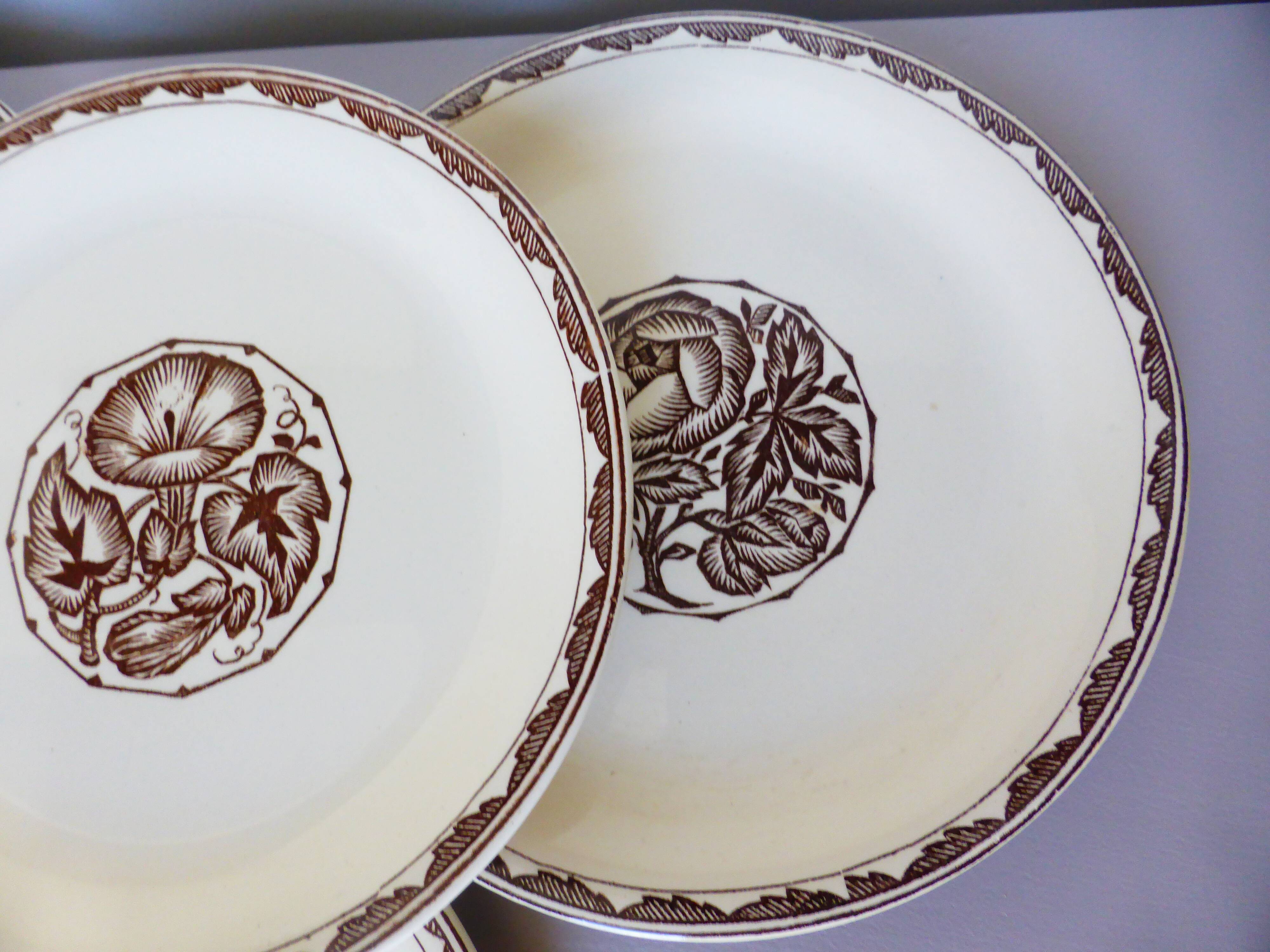4 dessert plates from Sarreguemines, Argonne model 210706