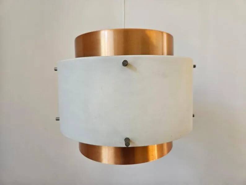 Rare Midcentury Pendant in style of Jo Hammerborg, Denmark, 1970s