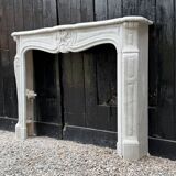 Louis XV style fireplace in Carrara marble circa 1980