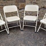 Set of 4 folding metal chairs from the 80s/90s
