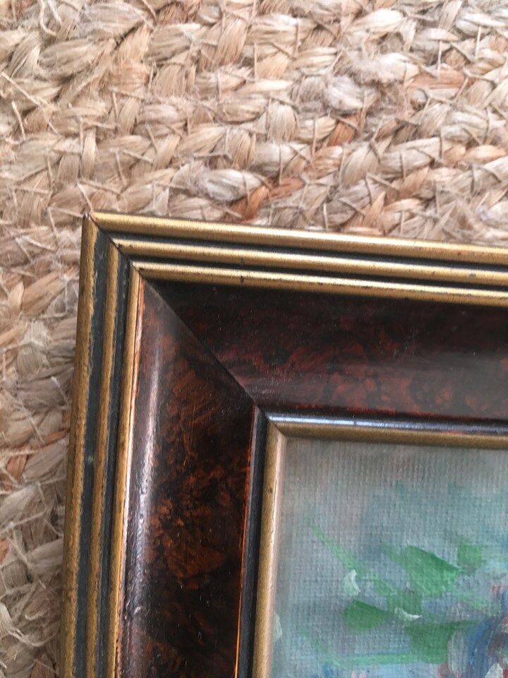 Painting on canvas bouquet of flowers in a vase.