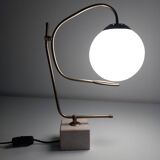 Large Vintage Table Lamp • Marble Base • Brass • 1970-1980