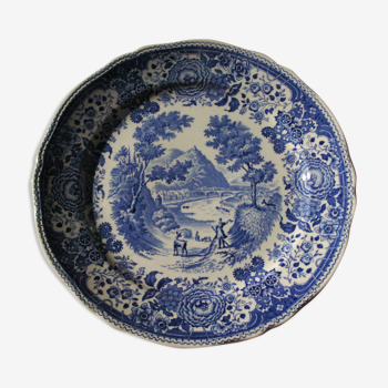 5 Flat plates in Villeroy & Boch earthenware model Blue Burgenland - Diam 24,8cm
