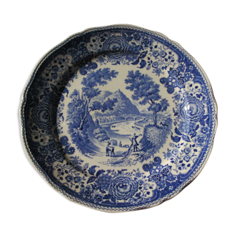 5 Flat plates in Villeroy & Boch earthenware model Blue Burgenland - Diam 24,8cm