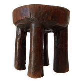 Tabouret brutaliste Sénoufo vintage années 70