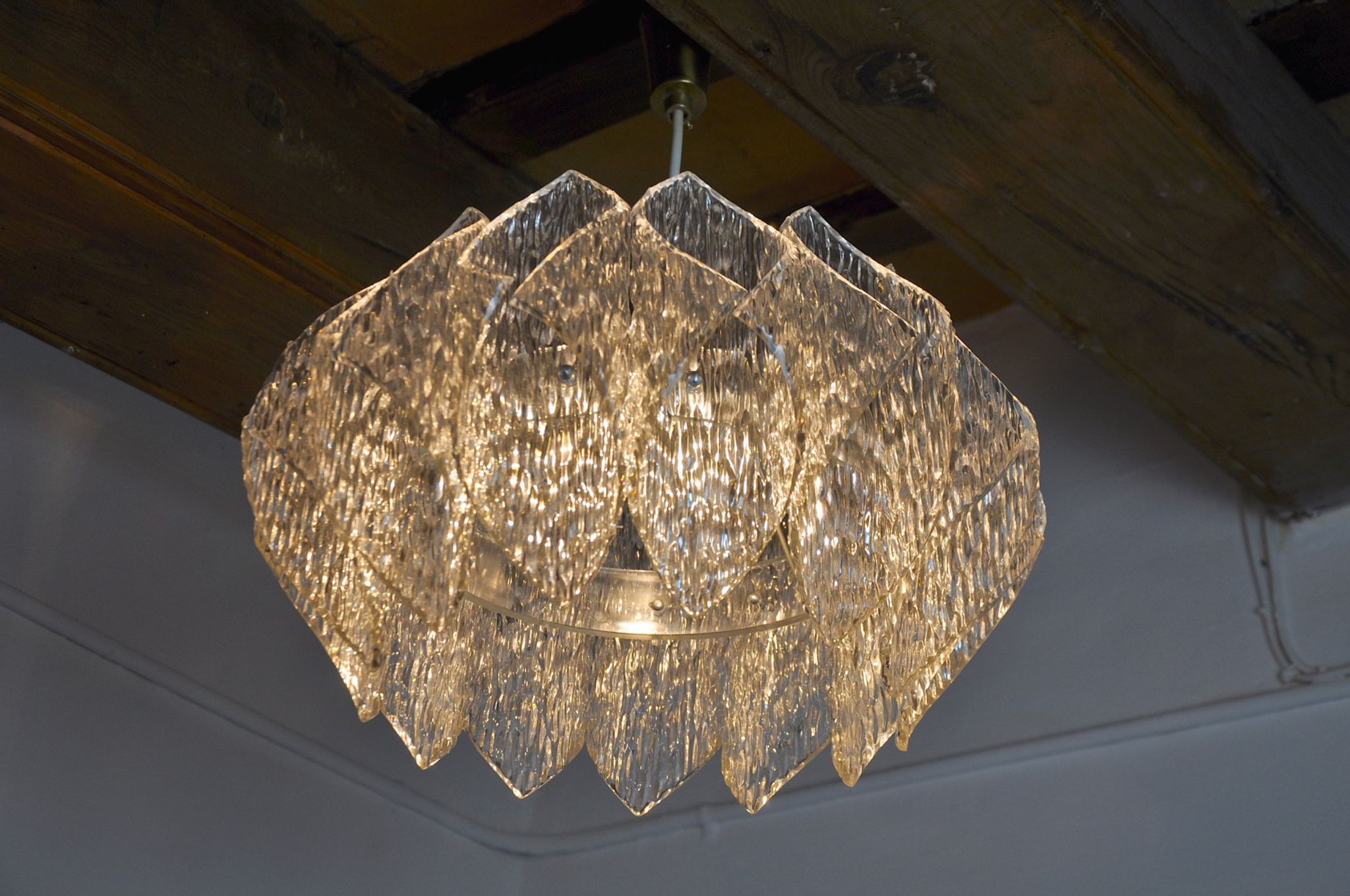 Lustre space age, effet givré en bakélite, France, 1970