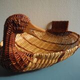 vintage wicker duck basket rattan basket