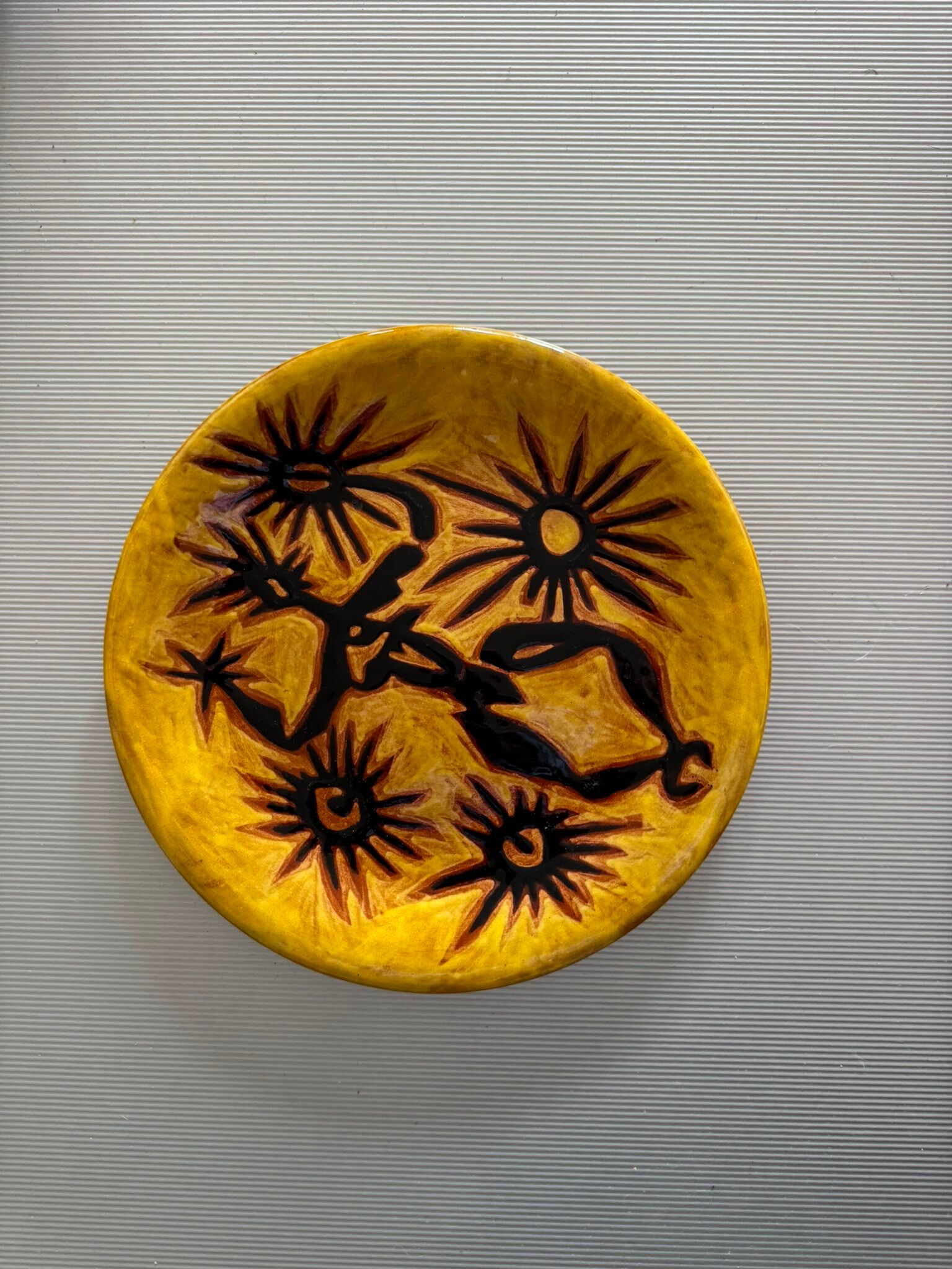 Art ceramic plate signed by Jean Lurçat / Atelier Sant Vicens 1950