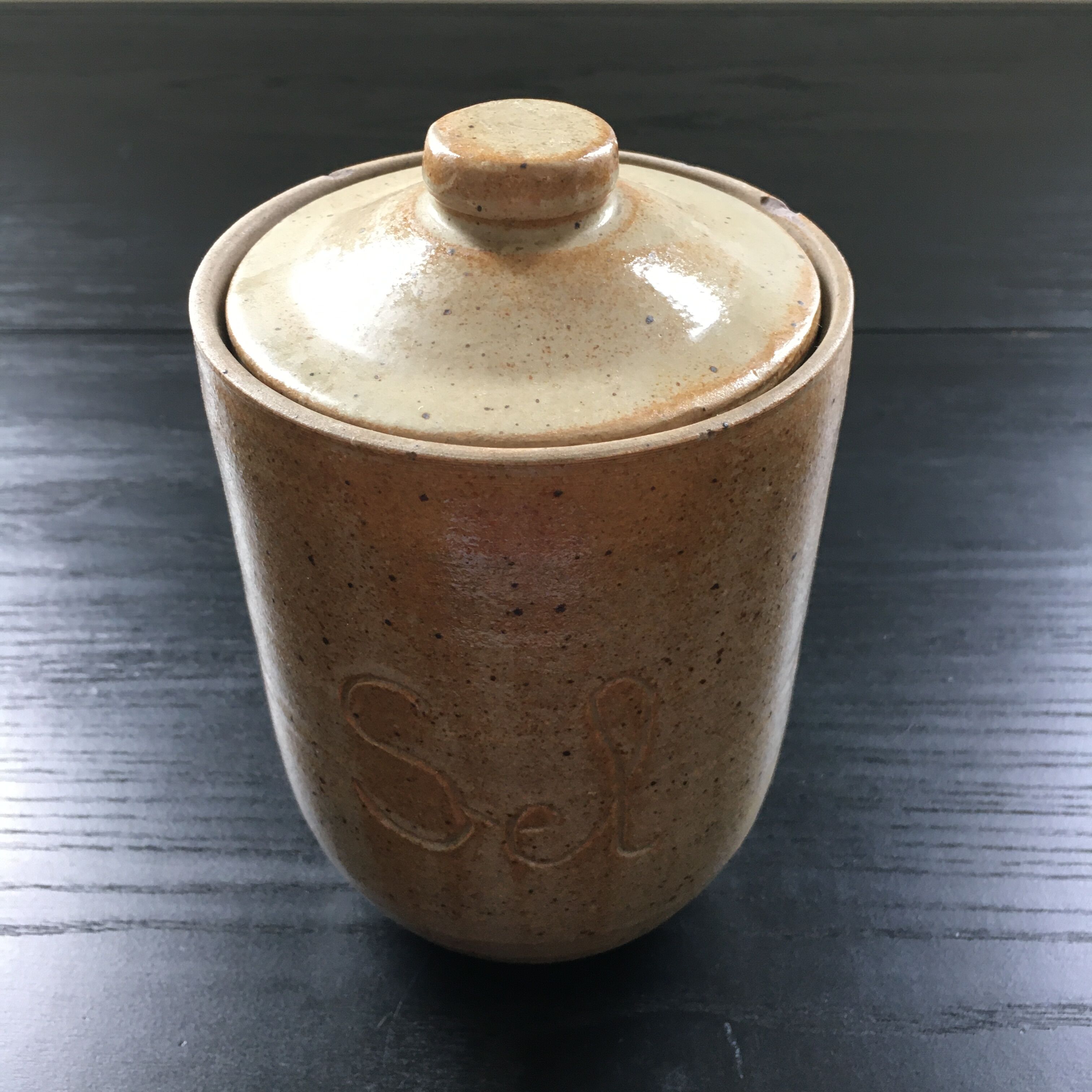 Sandstone salt pot