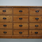 German Pine Apothecary Cabinet or Bank of Drawers, ca 1930s