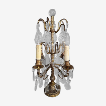 Girandole bronze et cristal XIXem