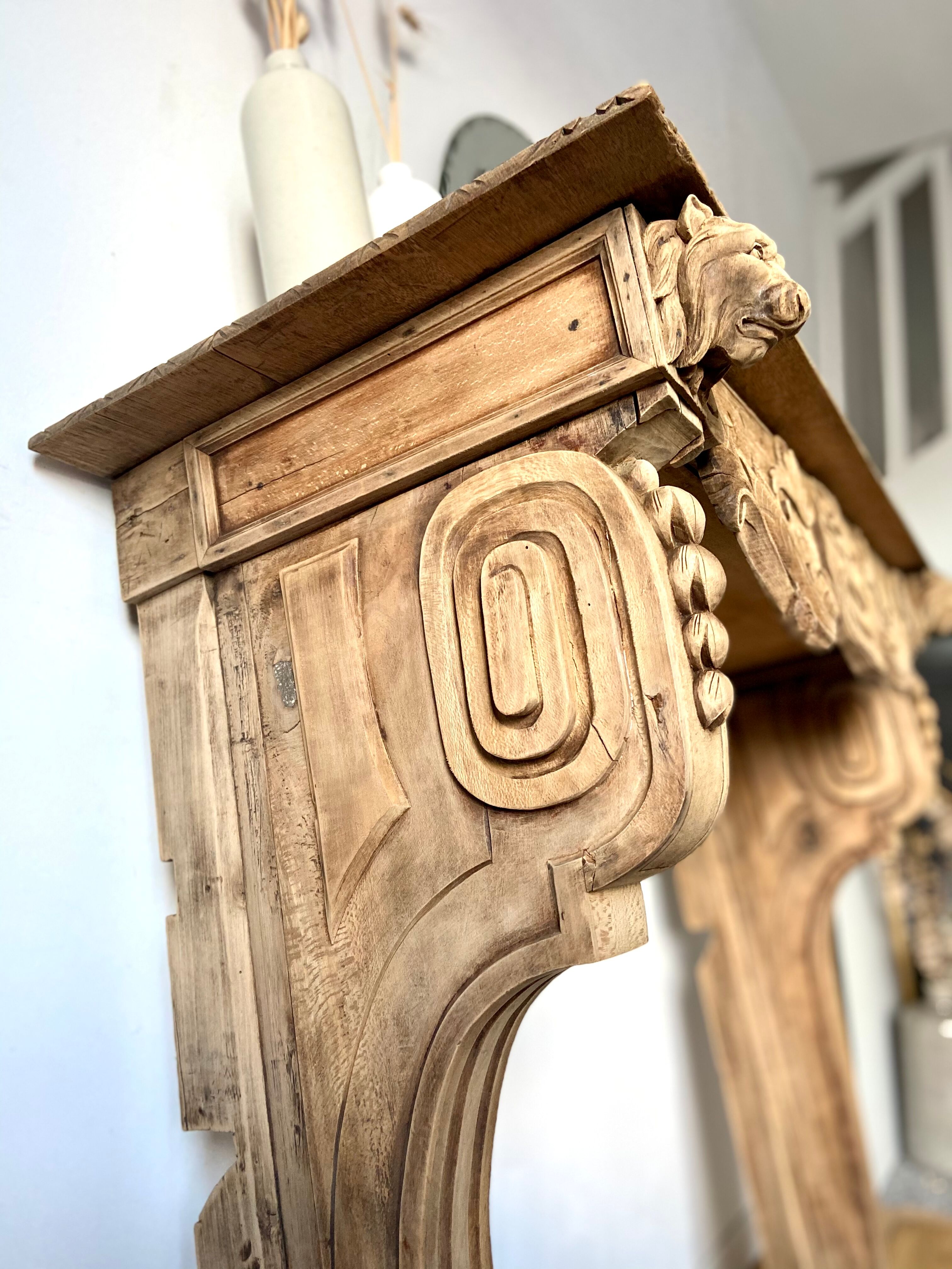 Oak fireplace mantle XIX