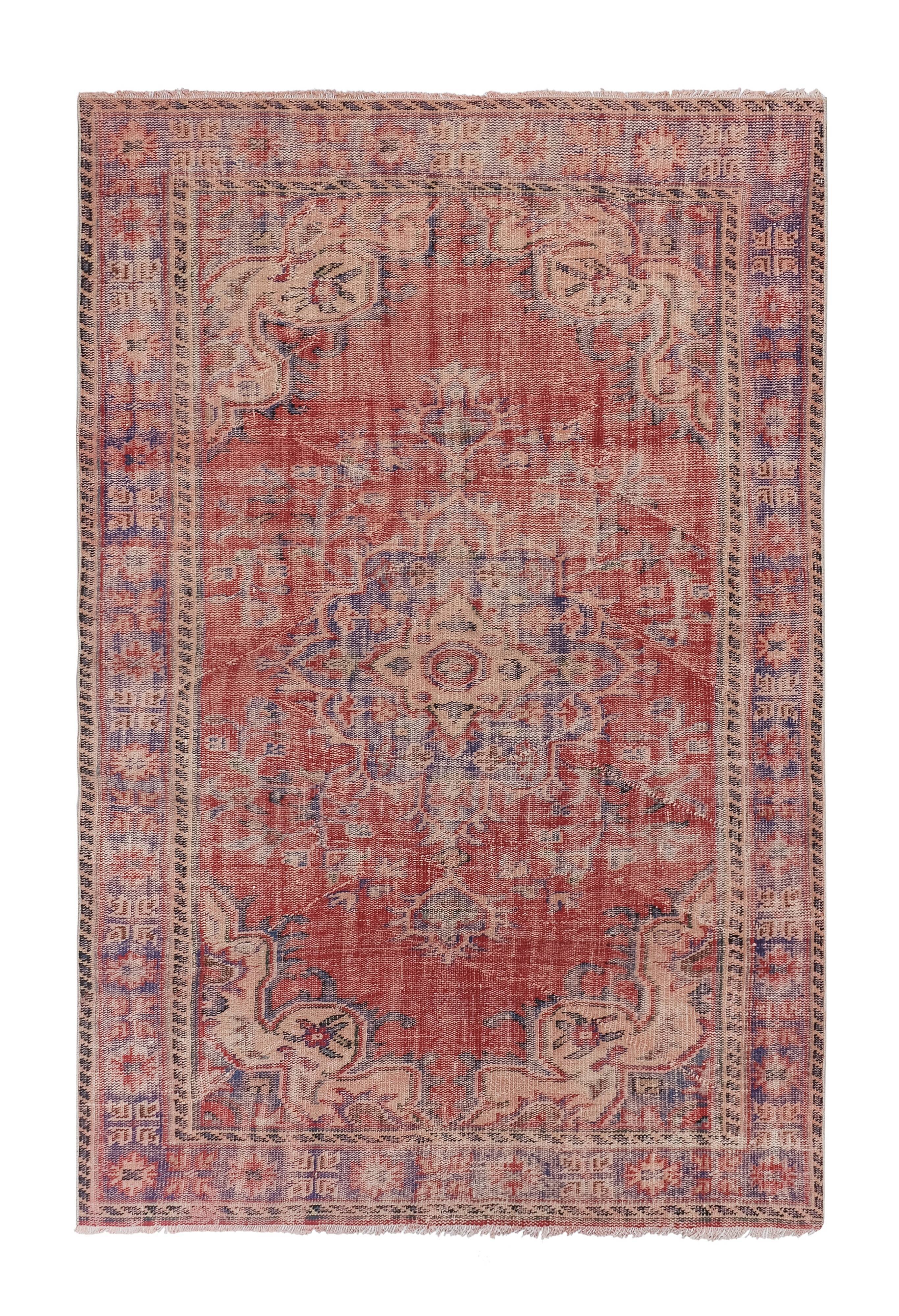 Vintage Turkish rug from Oushak, handwoven 182x276 cm