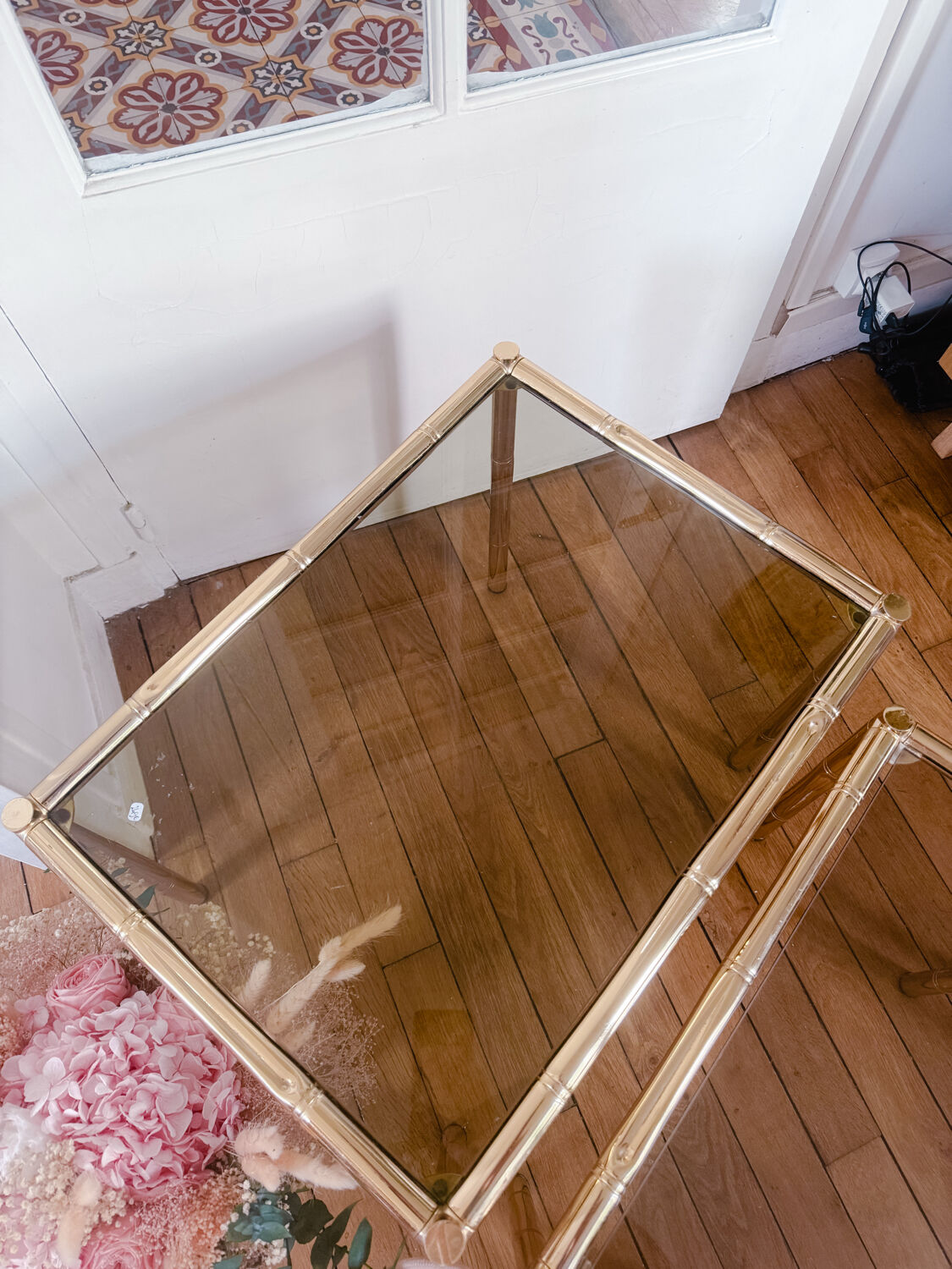 3 nesting bamboo tables