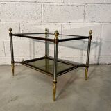 Brass, steel and patinated brass sofa end 1960