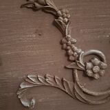 Louis XVI style trumeau mirror in patinated wood