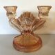 pair of Art Deco iridescent glass candle holders