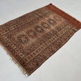 Vintage Afghan Turkoman village Rug 170x112 cm, Red, Black Tribal Medium