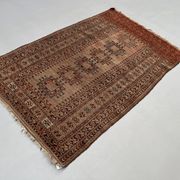 Vintage Afghan Turkoman village Rug 170x112 cm, Red, Black Tribal Medium