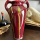 Superb Art Nouveau vase, glazed ceramic in blood red/green.