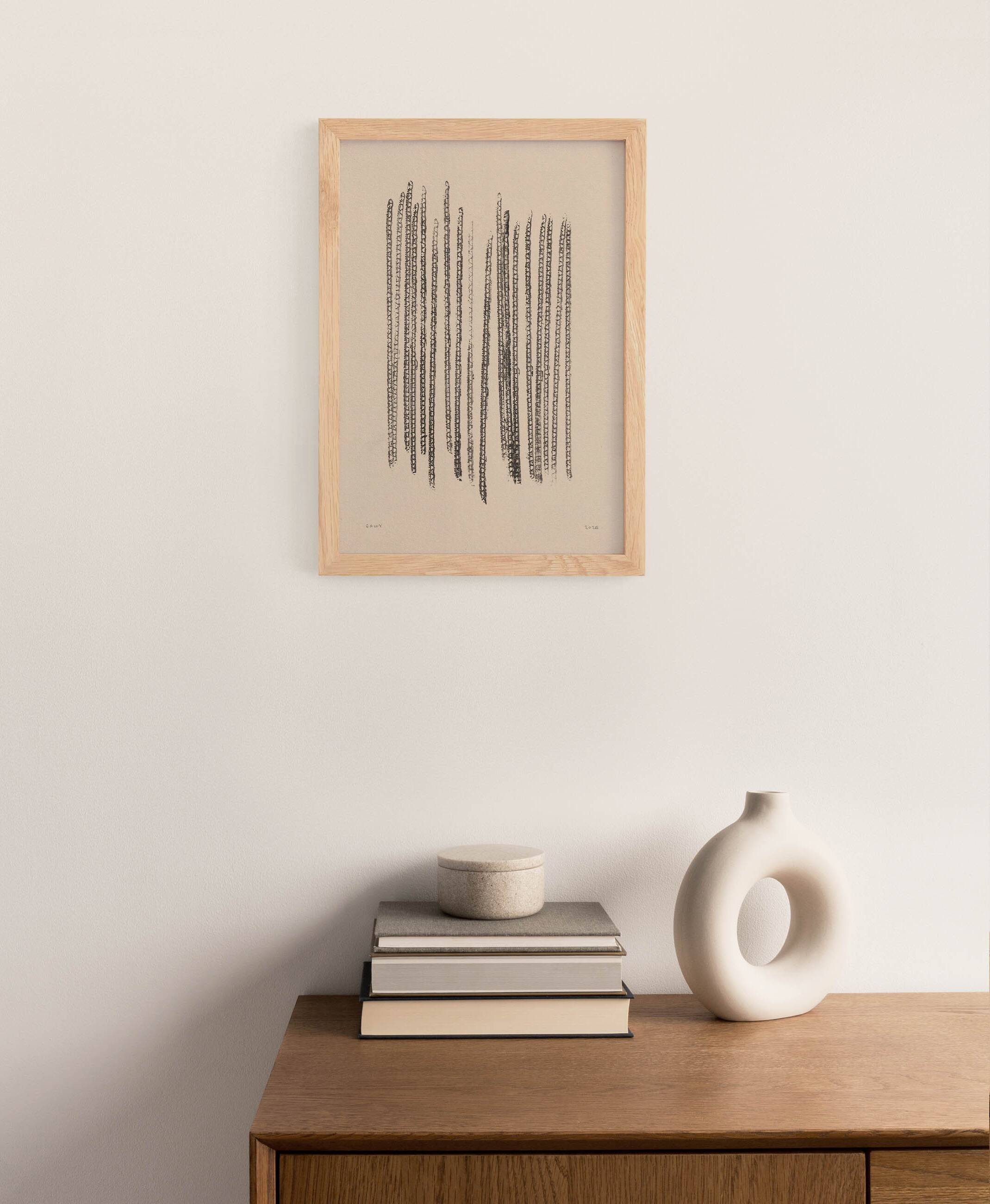 Abstract painting on paper signed Eawy.