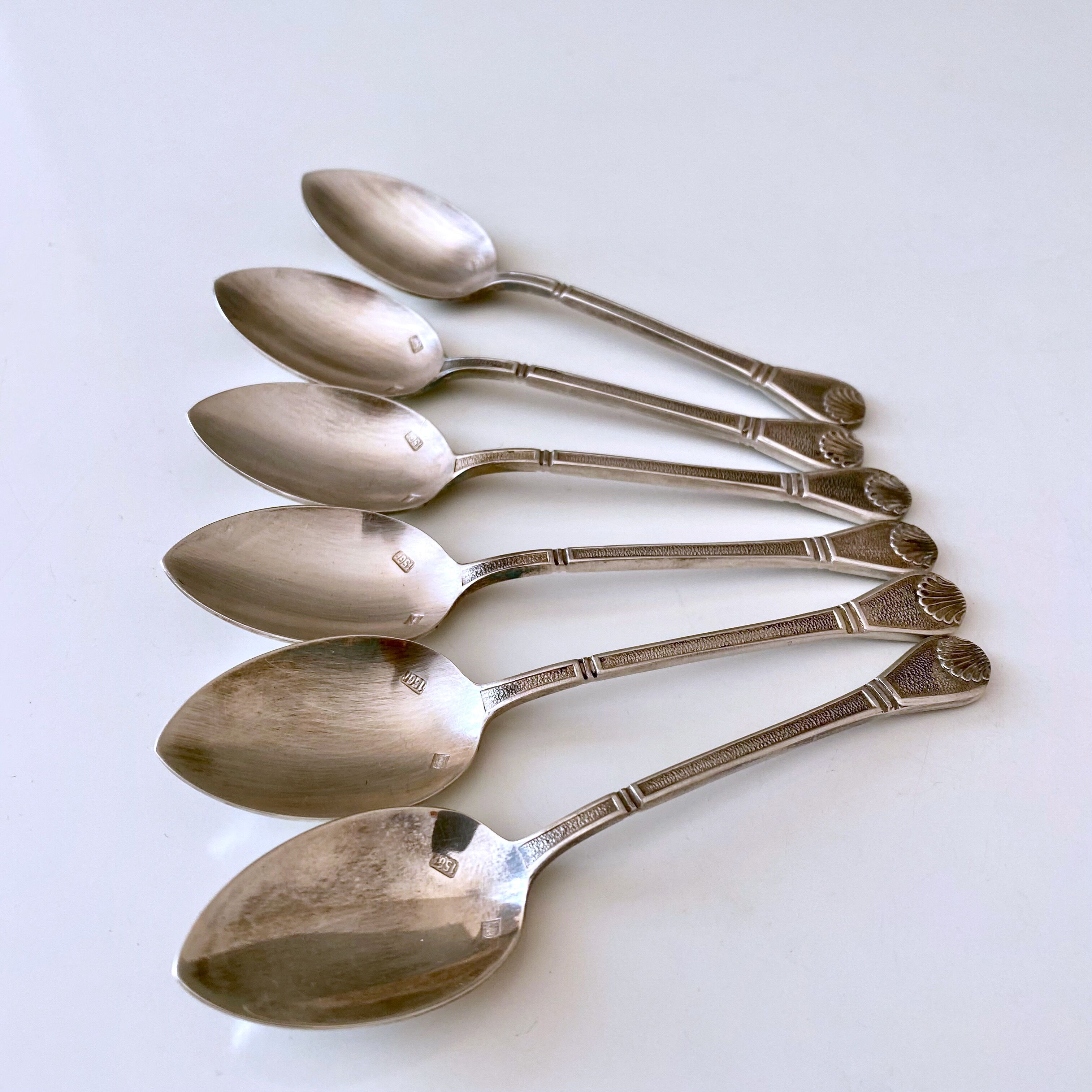 6 Mocha spoons France, small spoons, espresso spoons