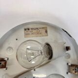 Set of three mid-century milk glass flush mounts or wall lights, Czechoslovakia