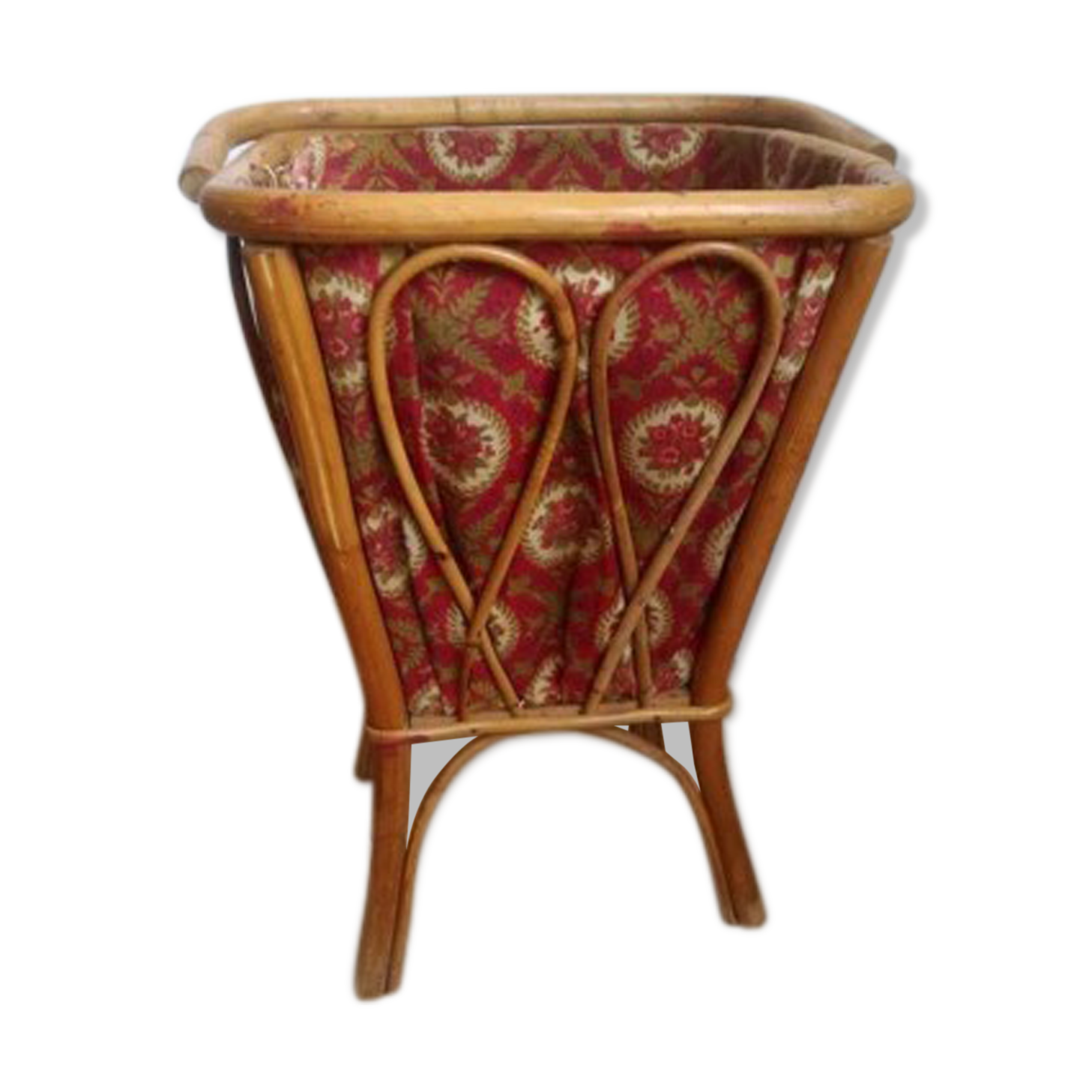 Vintage rattan work basket