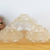 Art Deco ceiling lamp in partially frosted molded glass