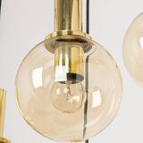 Large smoked glass chandelier design by Ott Int. Germany, 1970s.