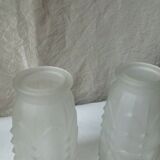 Pair of glass vases frost compress epoque art deco