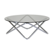 1970s vintage smoked glass and chromed round coffee table