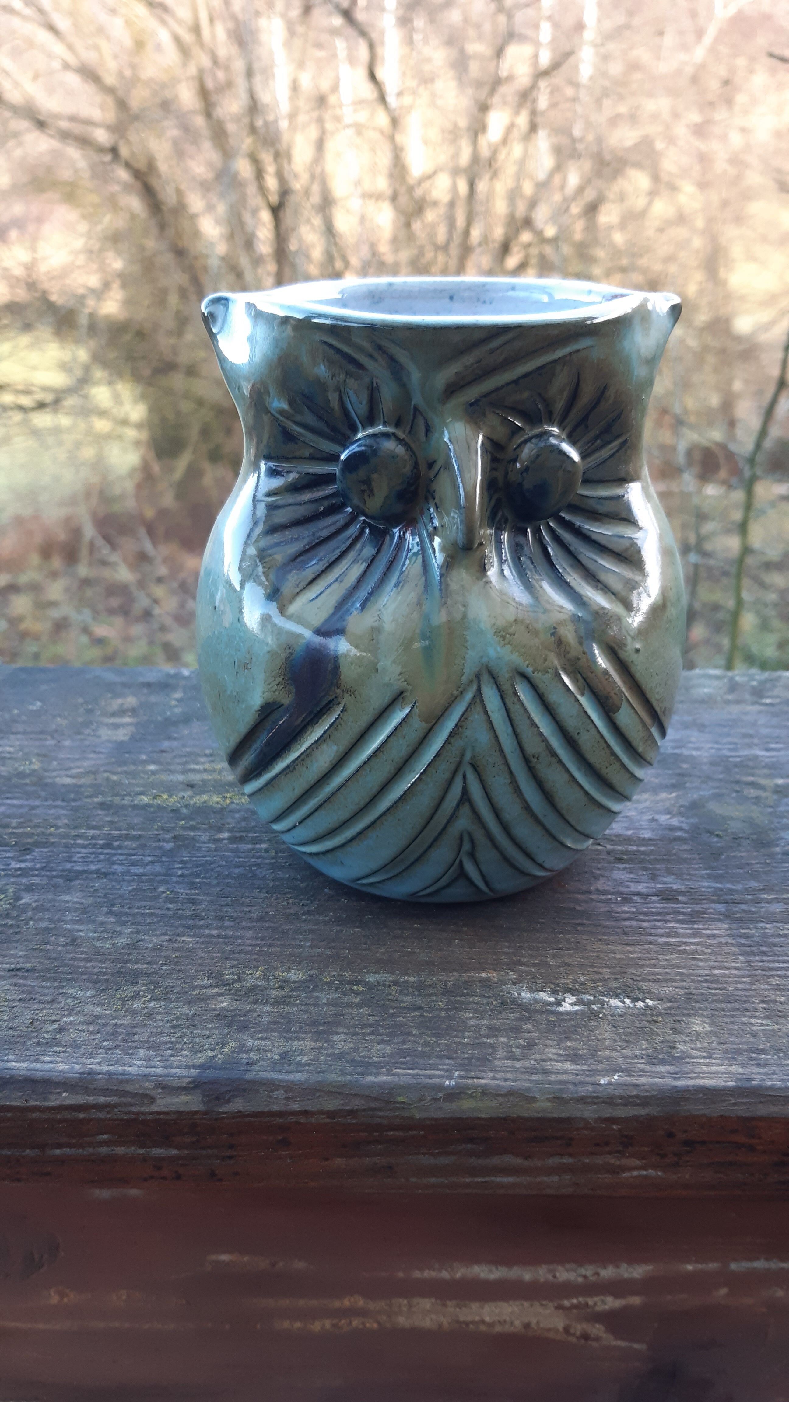 Vallauris owl vase