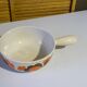 Enamelled cast iron fondue pot with 70's Le Creuset pattern