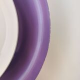 Lampe suspendue années 1970-80 du danois ES Horn, en belle laque blanche avec contraste violet/rouge