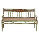 Bench in old patinated teak