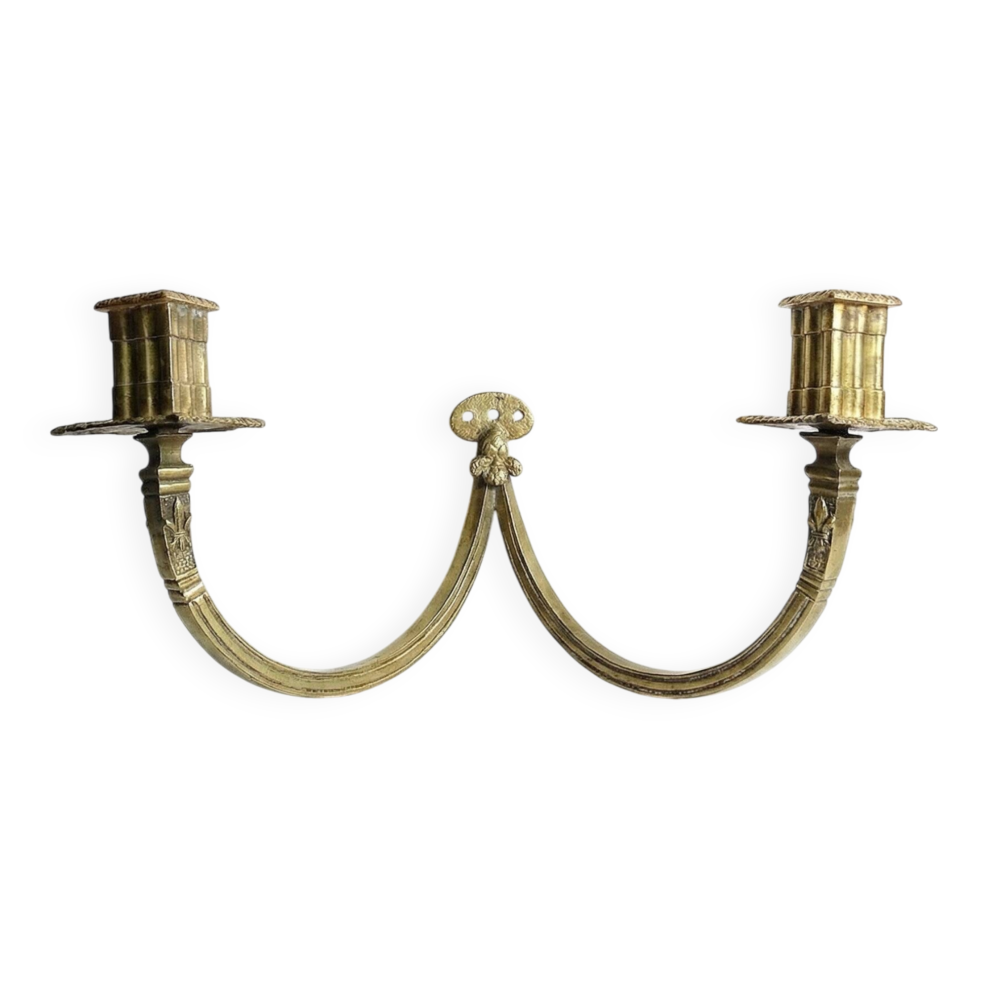 Chandelier mural 2 flames style High Era 19th century gilded bronze "in the financial style"