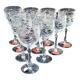 Set of 10 new Lorraine crystal wine glasses.