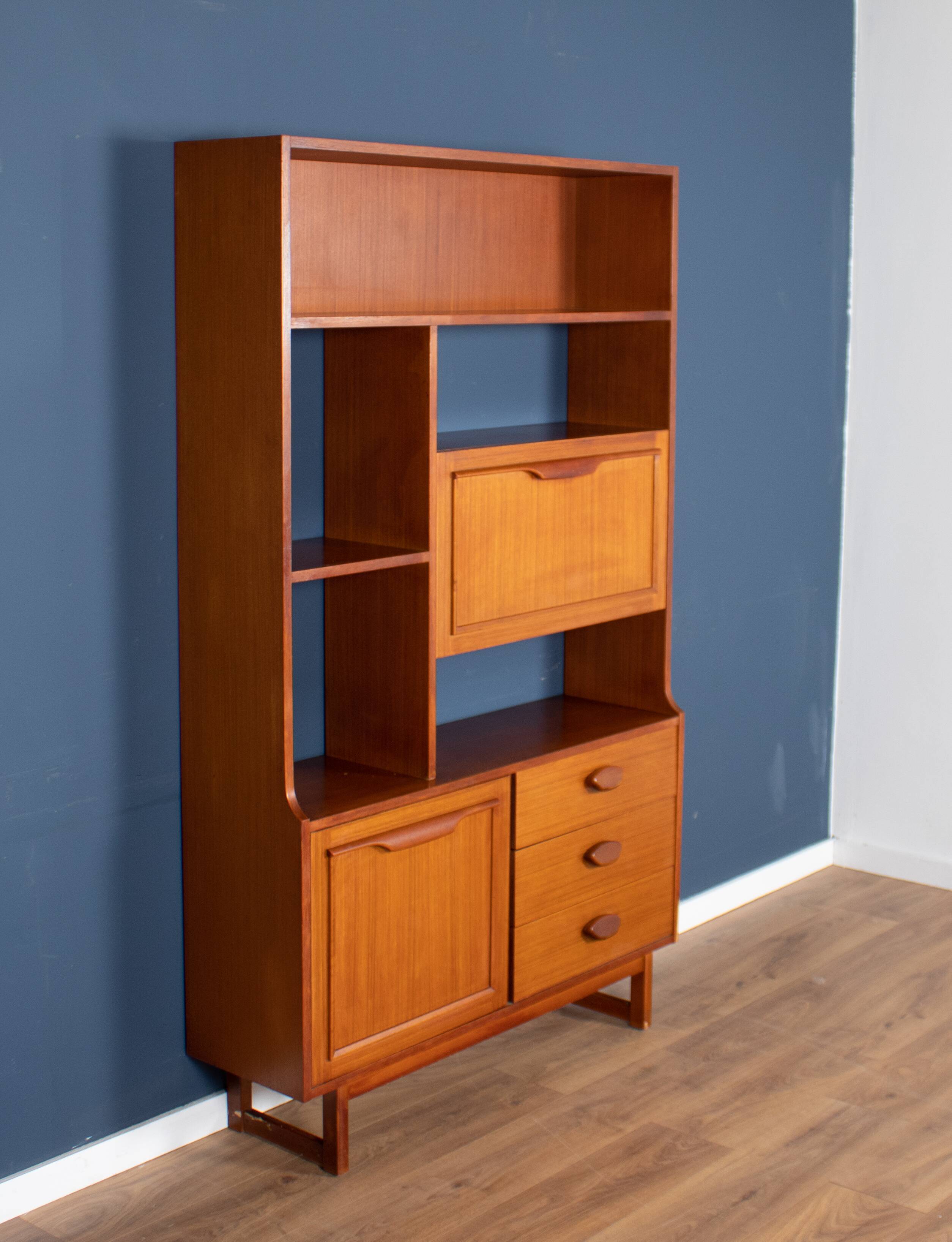 Retro Teak 1960s Stonehill Mid Century Wall Unit Room Divider Shelving