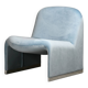 Giancarlo Piretti Alky Lounge Chair Sky Blue Velvet for Anonima Castelli