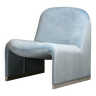 Giancarlo Piretti Alky Lounge Chair Velours Bleu Ciel pour Anonima Castelli